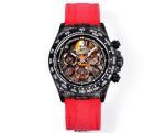 TW Factory Rolex Daytona 40mm Carbon Fiber Case Red Fabric Band Black Face 4802 Movement Watch